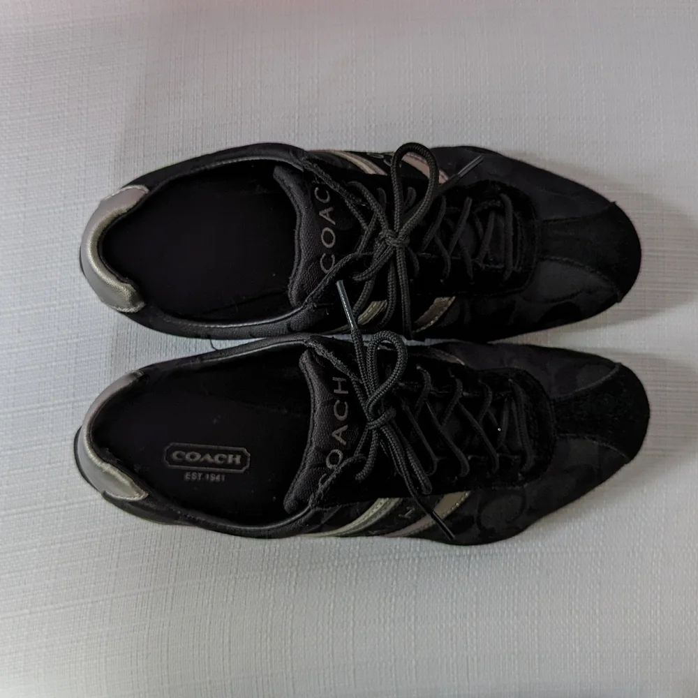 Black‎ Canvas and Suede Jayme Coach Sneakers